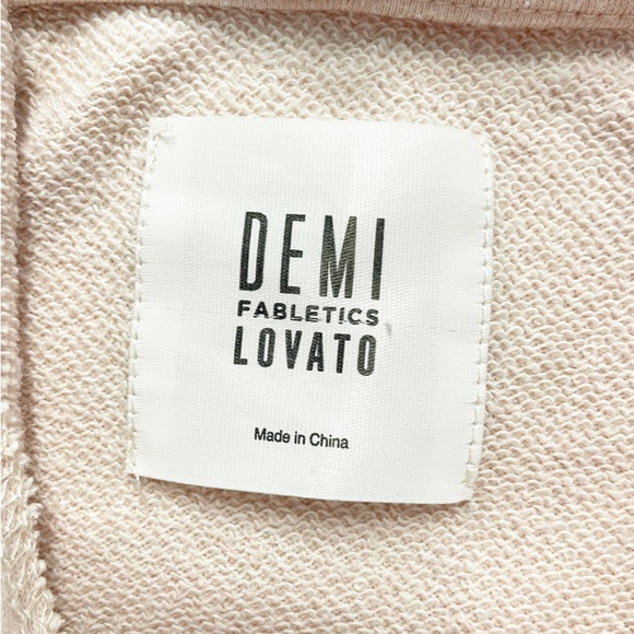 Fabletics x Demi Lovato Melissa Cropped Hoodie Pink Oversized Large Sweatshirt - Picture 8 of 8